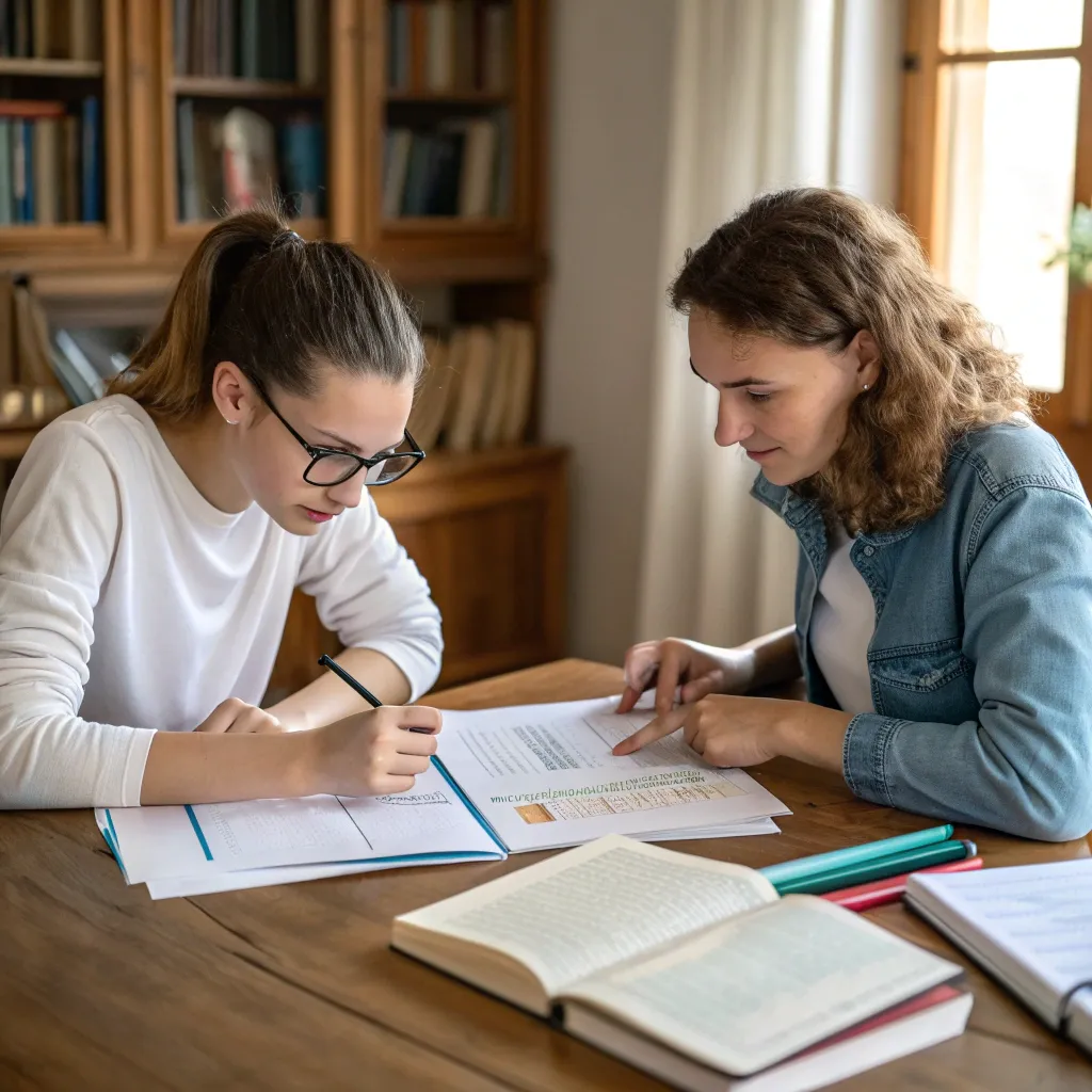 A tutoring session with a student and a tutor